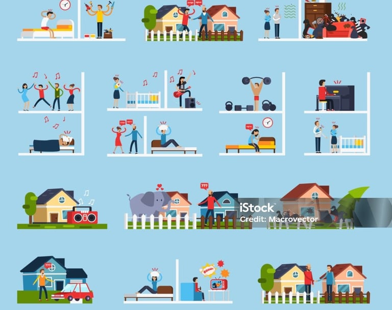 illustration des conflits de voisinages