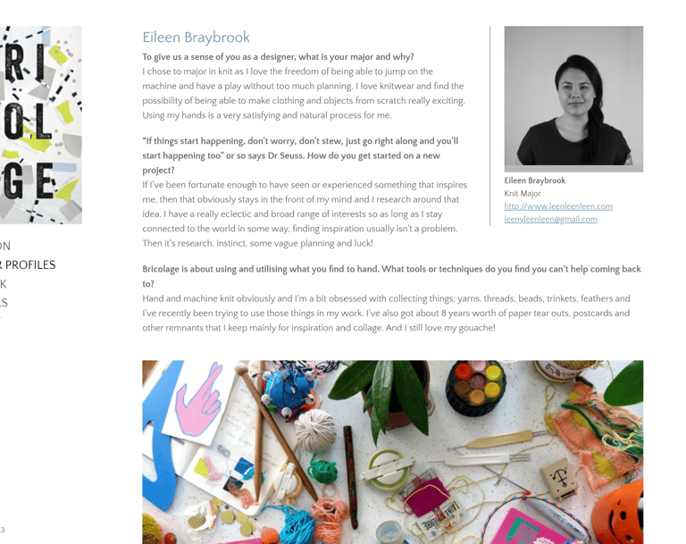 Designer Profile - Bricolage