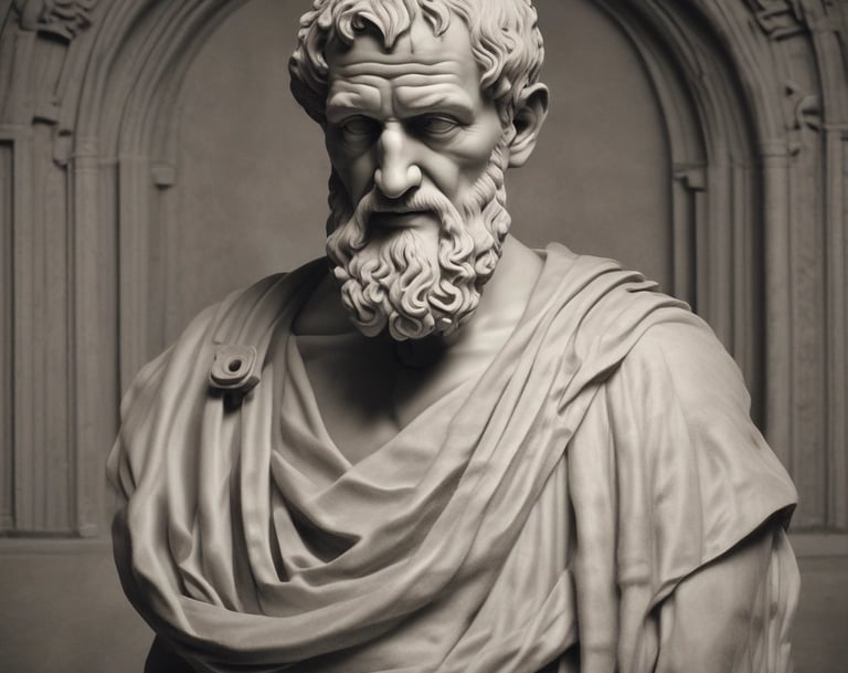 A calm person meditating in a peaceful natural setting at sunrise.