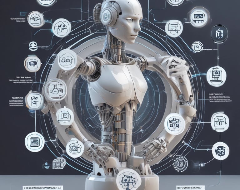 A consulting team collaborating over strategy documents with laptops and coffee.