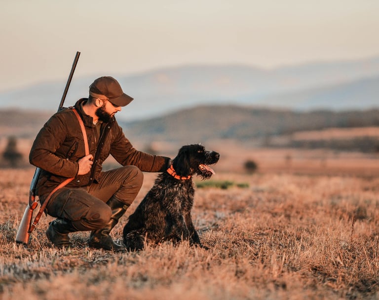Hunter wearing a hunting nato style watch band for his hunting tactical watch.