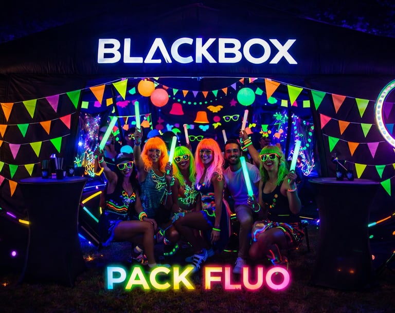soirée fluo anniversaire décoration UV Var