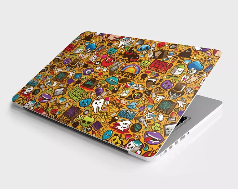 sticker bomb laptop skin