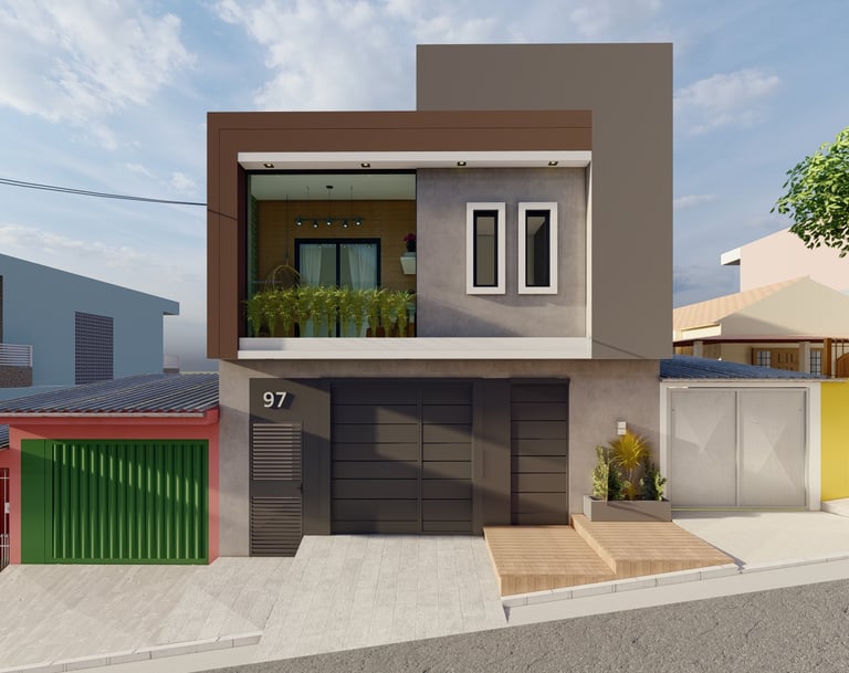 Fachada de residência modernizada com retrofit arquitetônico e paisagismo funcional em São Paulo