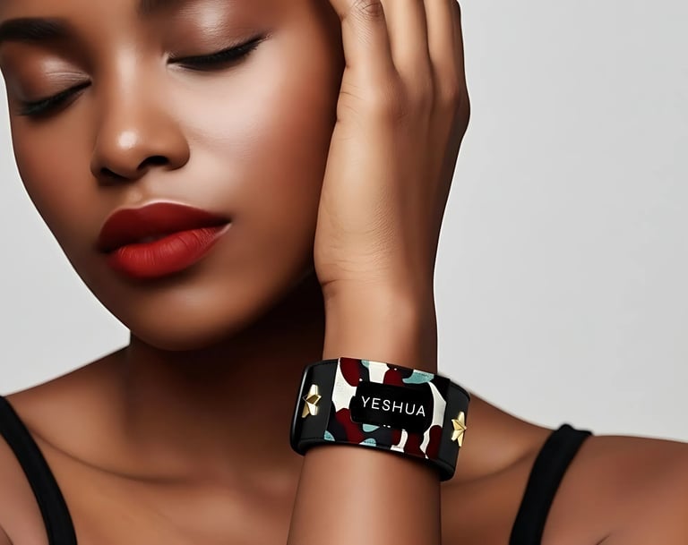 a woman with a bracelet on her wrist