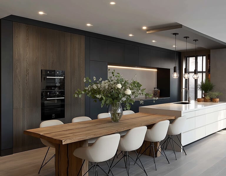 custom kitchen cabinest with island table design