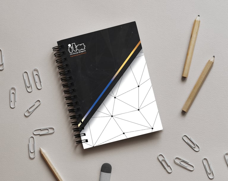 Graphic design services for branded corporate gifts and materials