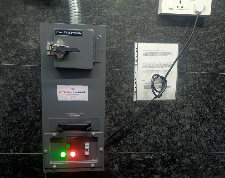 Napkin pad incinerator machine