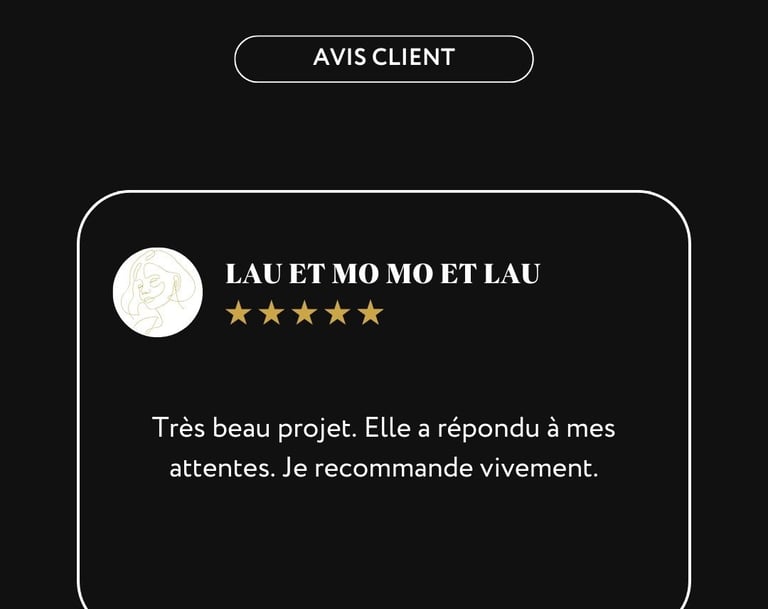 Visuel de l'avis google écrit par la cliente