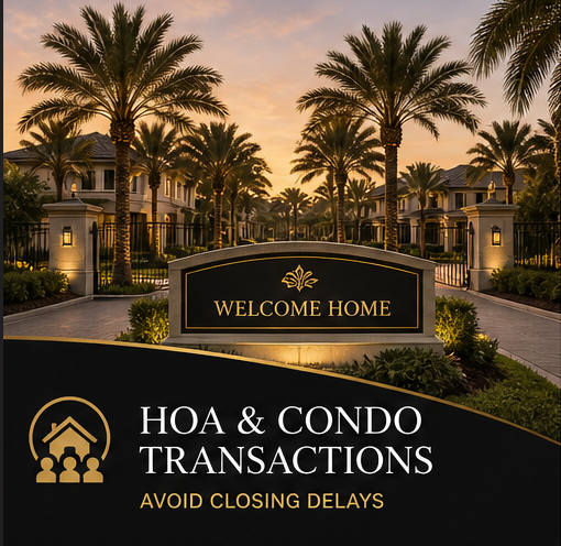 Hoa and Condo guides so closings are not delayed 