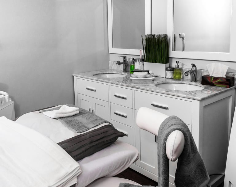 a treatment room inside of a medical spa