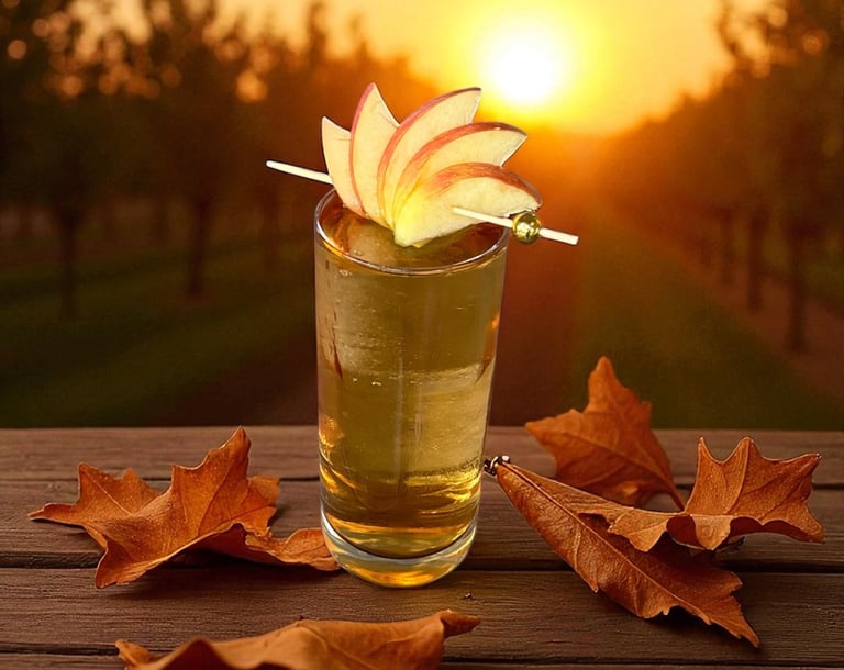 Ashen Apple Highball, smoky apple Scotch beer cocktail by Bender Mixology.
