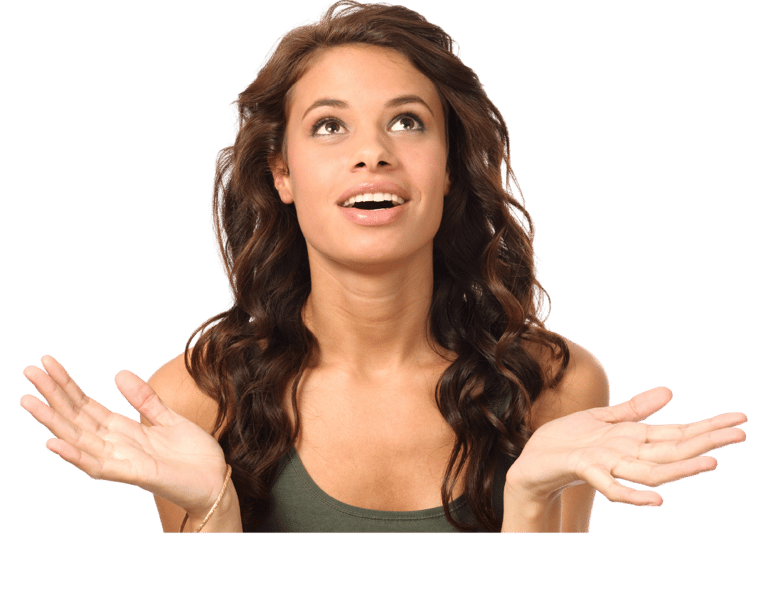 Mulher com expressão de duvida