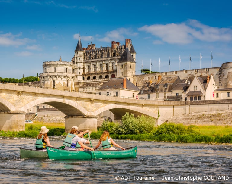 Vue sur le château d'Amboise depuis la Loire