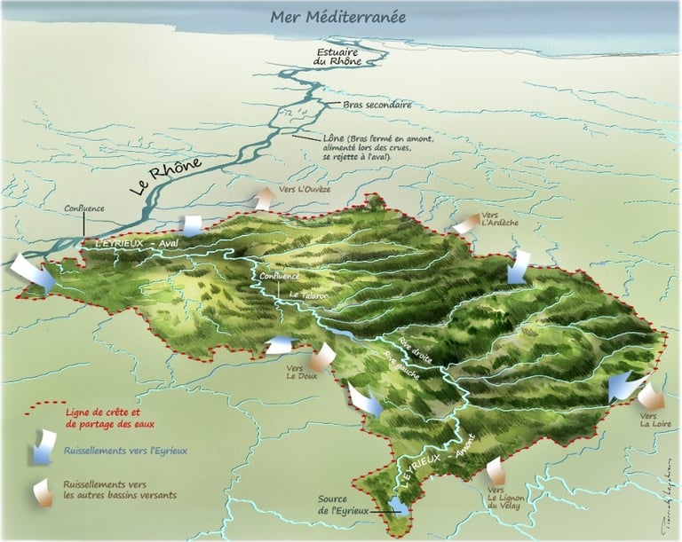 Le bassin versant de l'Eyrieux, de la montagne à la mer