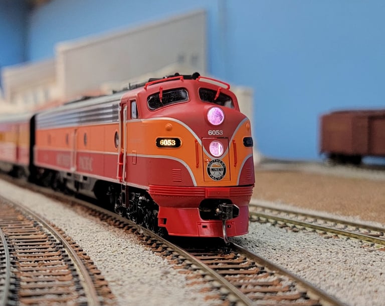 Daylight E8 Locomotive at Station
