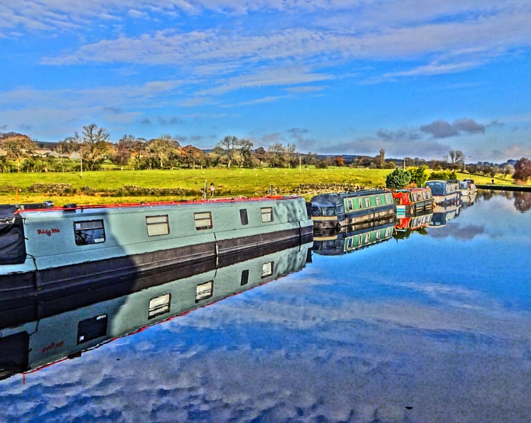Canal boats near Barrowford