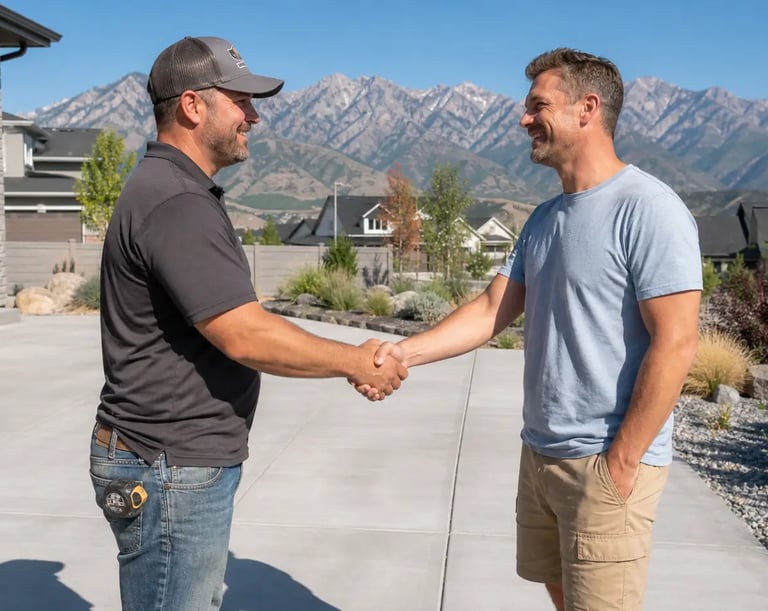 a final project walkthrough with a satisfied homeowner in Utah