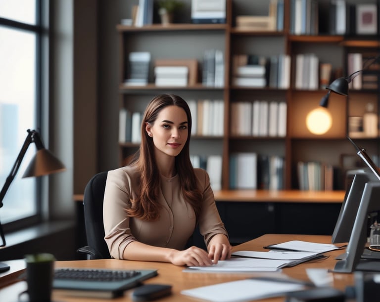 Testimonial card showing happy client feedback