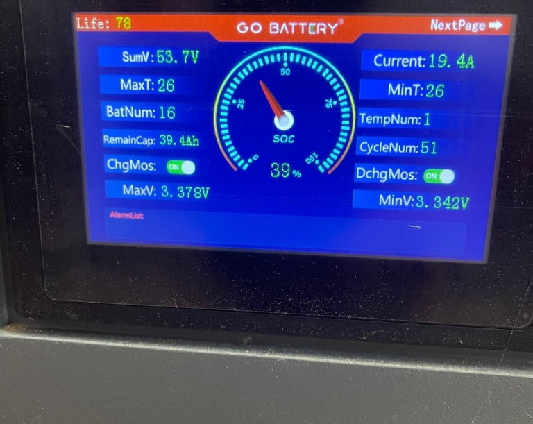 battery screen lifepo4