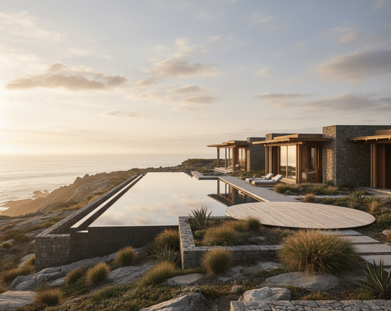 luxury wellness retreat with infinity pool