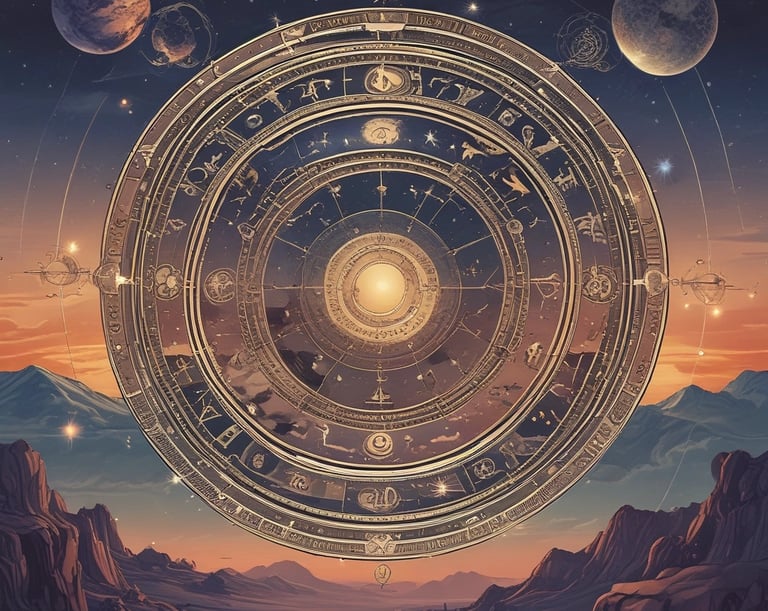 una representación de la rueda zodiacal astrologica