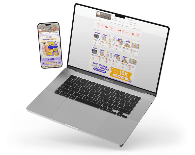 setup gian hàng shopee