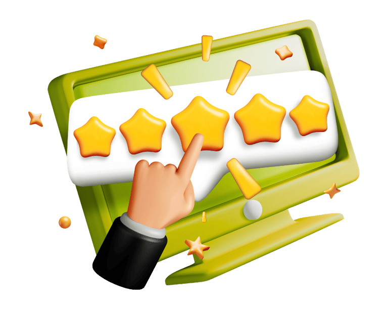 Client giving 5-star rating for web design and SEO services