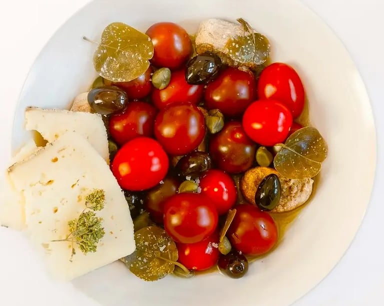 Fresh local Naxian ingredients sourced daily for private chef dinners