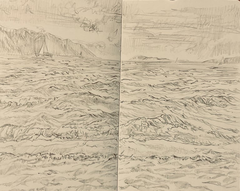Kos Marmari beach drawing