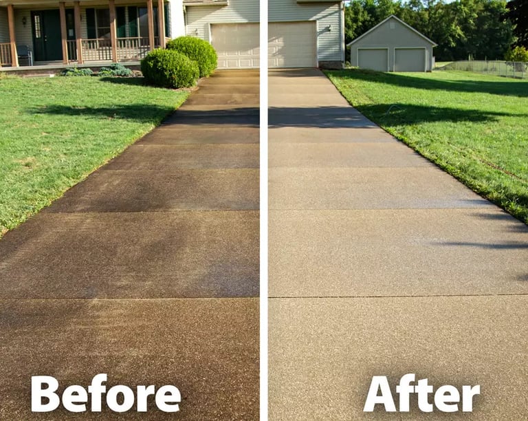A professional driveway cleaning made a huge difference in New Port Richey FL