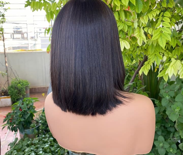Side or back view of VietSilkHair 2x6 wig on mannequin highlighting smooth texture and natural flow of the hair