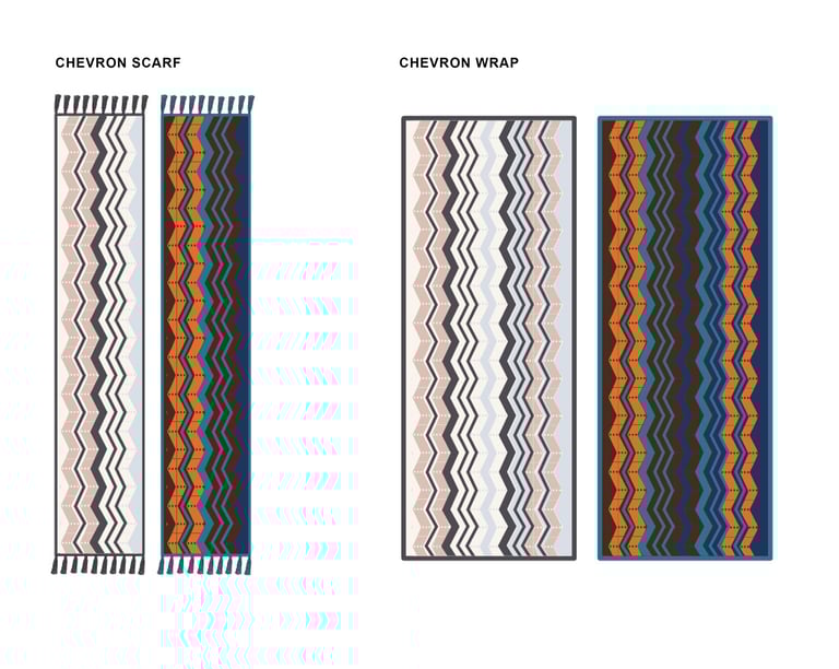 Sketches of Chevron Wrap - Australian Superfine Merino (ACS)