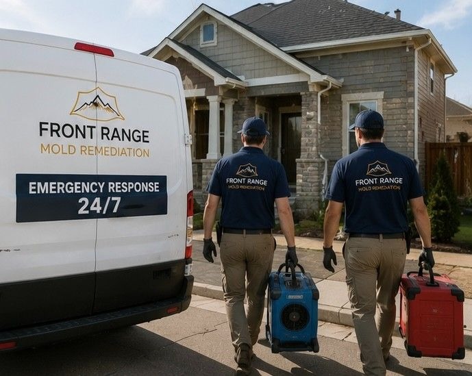 Front Range Mold Remediation emergency response team arriving at Colorado Springs property for urgent mold removal