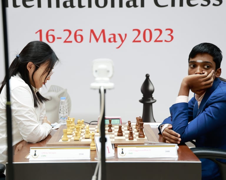 6th Sharjah Masters: Ju Wenjun wins Vidit in round 2, shares lead with Pragg
