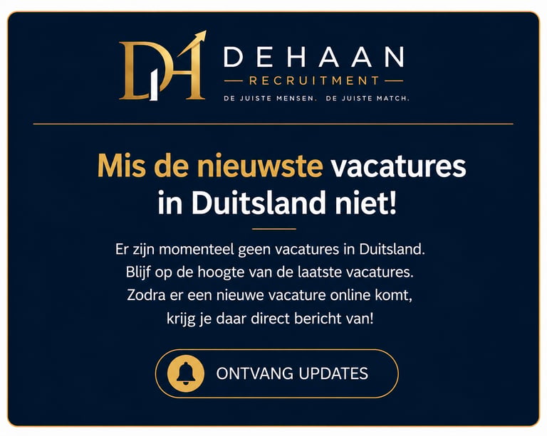Dehaan Recruitment notification for new job openings and vacancies in Germany.