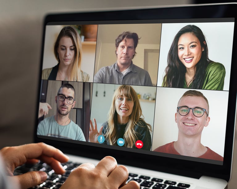 Online video call with team