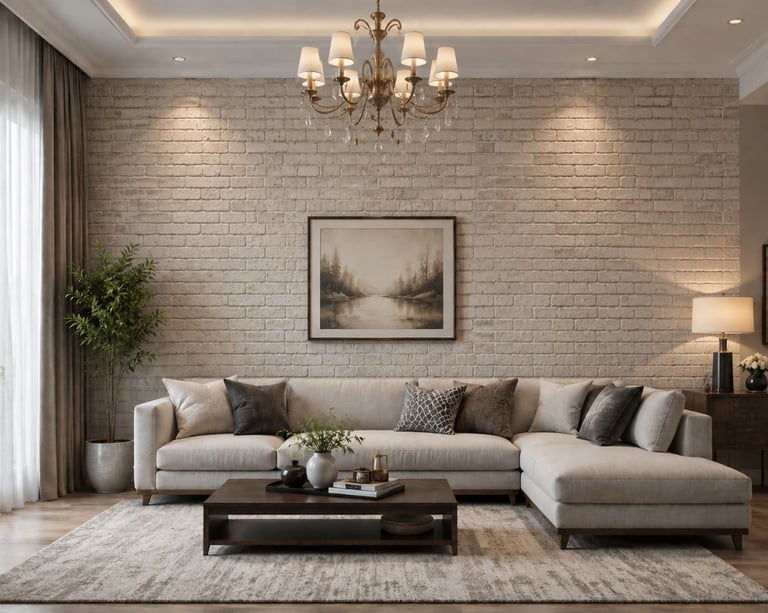 Brick wallpaper for living room in chromepet pallavaram