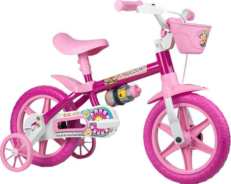 Bicicleta Rosa Nathor Flower Infantil Aro 12 