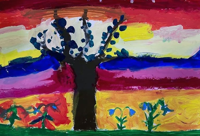 Poster for the event, which is a painting