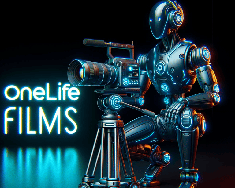 OneLife Films a robot with a camera and a camera