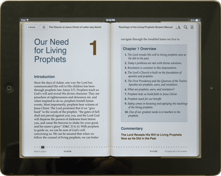 "Teachings of the Living Prophets" Student Manual EPUB—Formatted Content