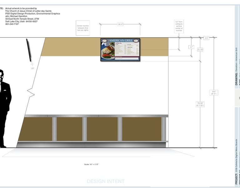 COB Cafeteria "Grill" Digital Menu—Elevation Drawing