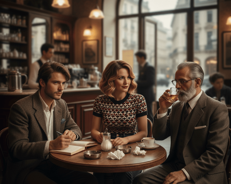 tre adulti di diverse età condividono assieme uno spazio