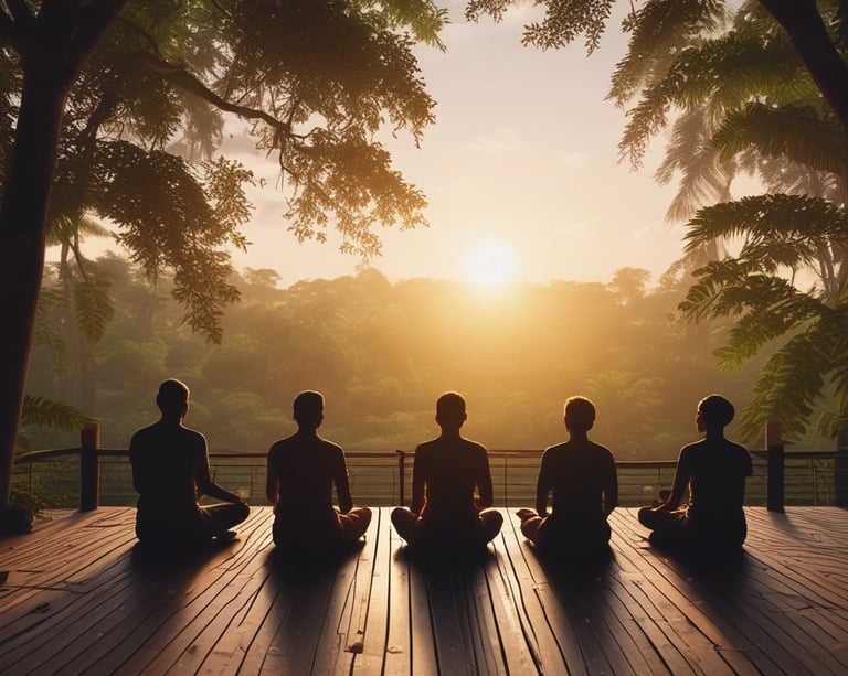 Medytacja o zachodzie słońca na Bali