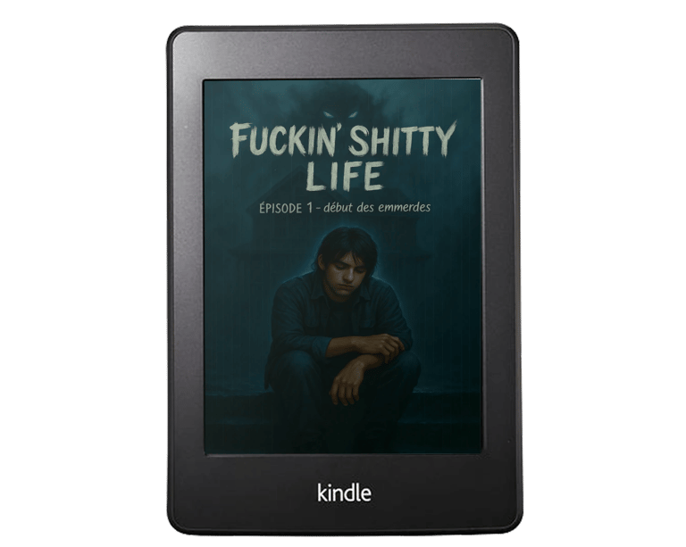 Mockup liseuse Kindle série Fuckin shitty life épisode 1, par E.B. Ashford.