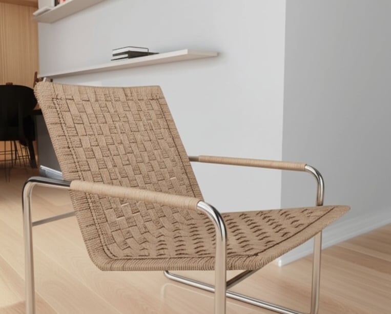 Thonet B35 restaurado con papel Kraft