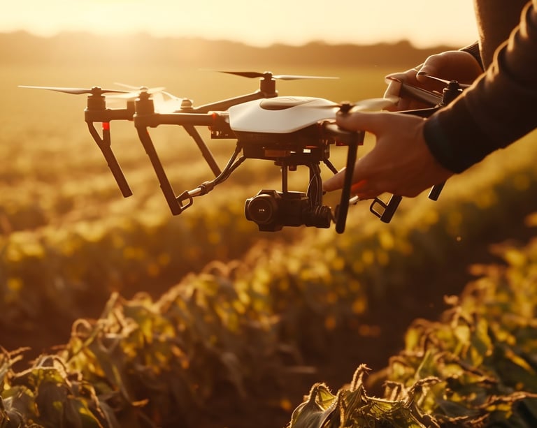 drone utilizado na agricultura - <a href="https://br.freepik.com/fotos-gratis/homens-pilotando-drone
