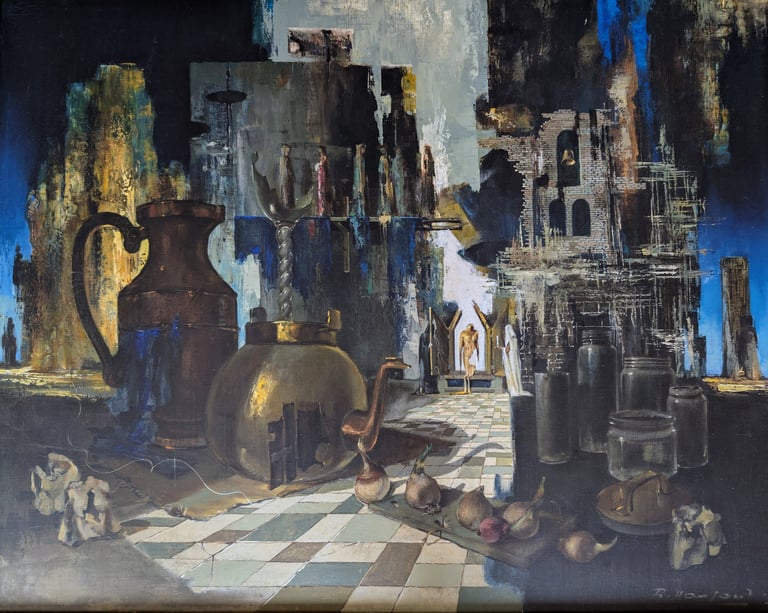 Tableau de René Hansoul "La cuisine"