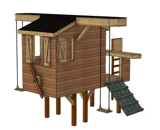 Cabane enfant extérieur sur pilotis en forme d'avion